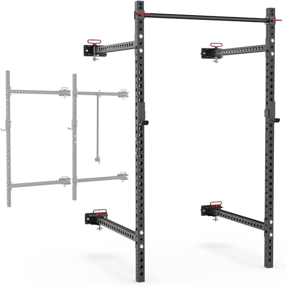 Pull Up Bar Grip - Adjustable Squat Rack with J-Cups and
