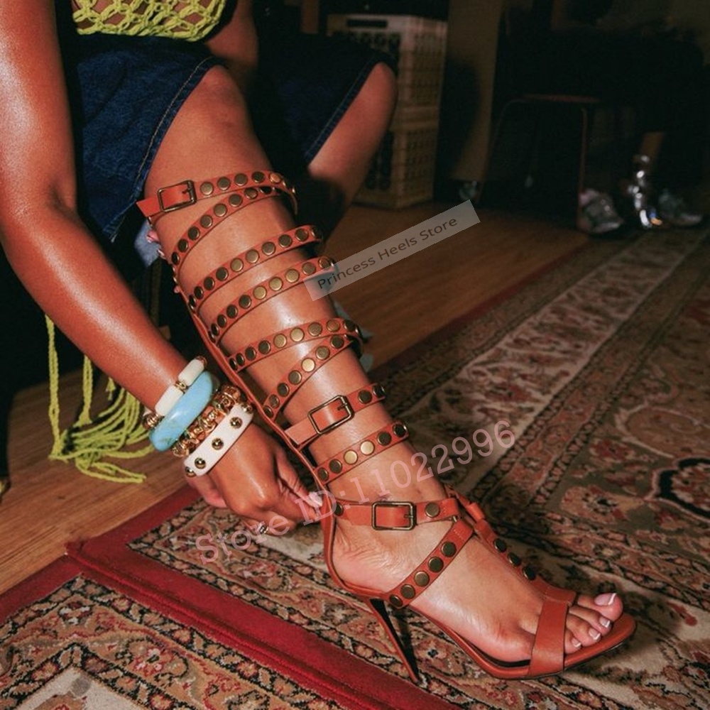 Crossfit Lady - Rivet Buckle Straps Sandals Open Toe